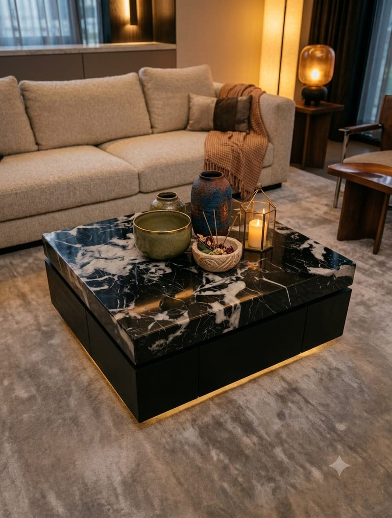 DecorMama Modern Luxury Marble table – room setting