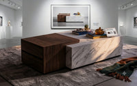 DecorMama Modern Two-Tone Coffee Table with Drawer Storage – room setting