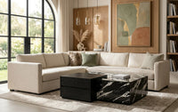 DecorMama Modern Two-Tone Coffee Table with Drawer Storage – room setting