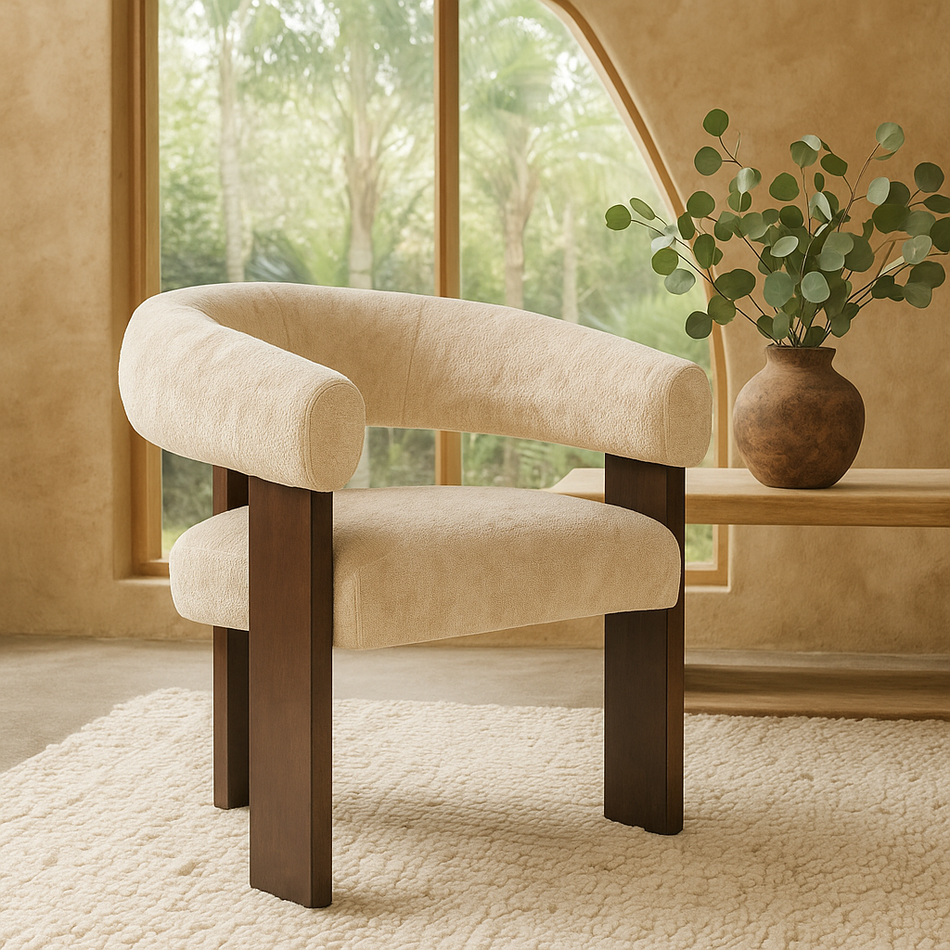 DecorMama Modern Curved Accent Dining Chair