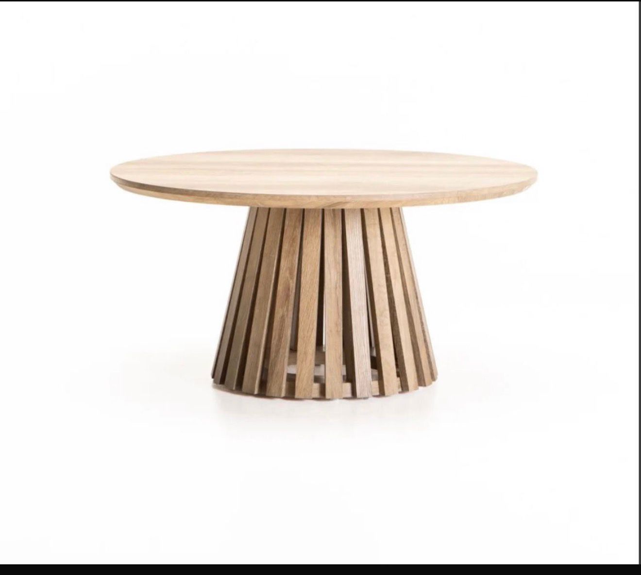 Elowen Slatted Pedestal  Coffee Table