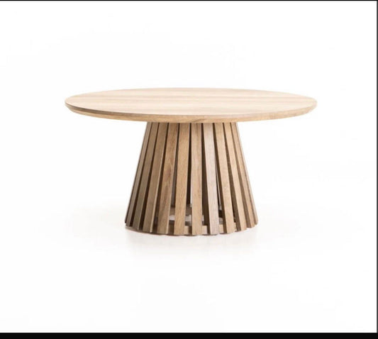 Elowen Slatted Pedestal  Coffee Table