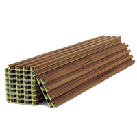 DecorMama Wood Slat Wall Panels, stack of wood slat wall panels