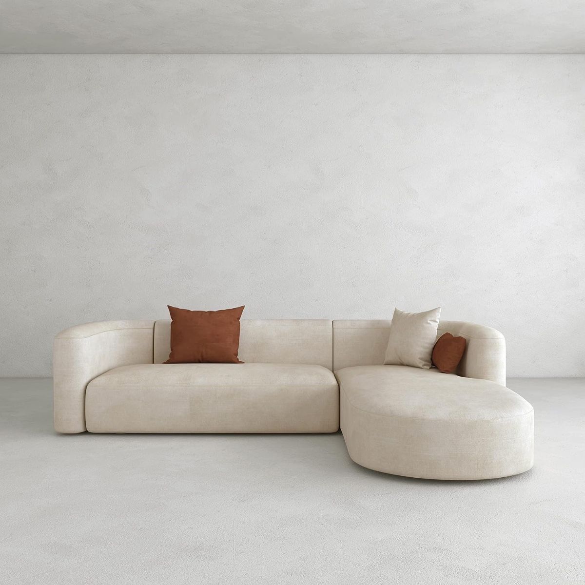 DecorMama Anat Daybed L-Shape Modular Couch – Curved Arm Comfort Sectional