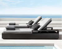 DecorMama Matte Black Double Sun Lounger Set – room setting