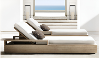 DecorMama Teak Double Sun Lounger Set – room setting