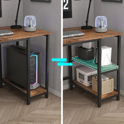 DecorMama Orena Computer Desk with 2 Adjustable Shelves