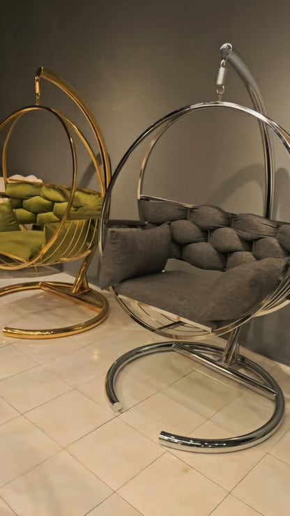 Luxury round gold silver swing 