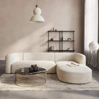 DecorMama Anat Daybed L-Shape Modular Couch – Curved Arm Comfort Sectional
