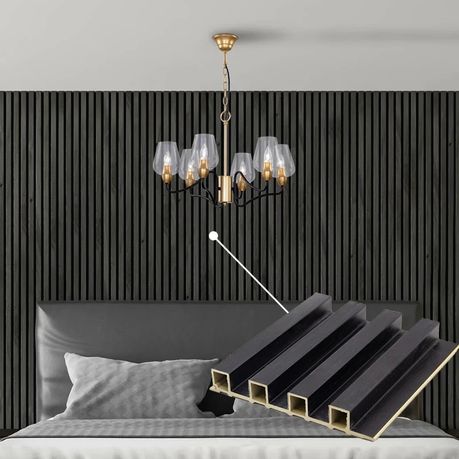 DecorMama WPC Wall Cladding Panels Black 10 Pack Hero