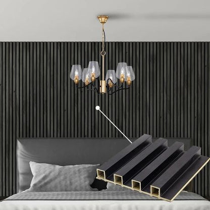 DecorMama WPC Wall Cladding Panels Black 10 Pack Hero