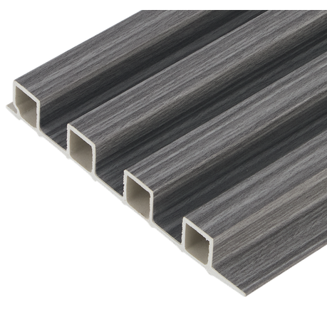 DecorMama® WPC 3D Slat Wall Cladding — White Marble