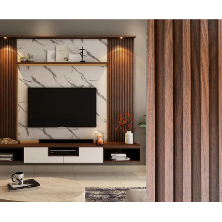 DecorMama WPC Wall Cladding Panel Brown Hero Shot