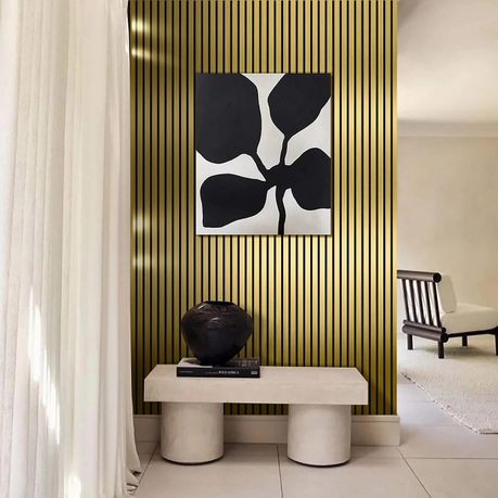DecorMama® WPC Fluted Wall Panel — Gold (Single)