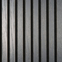 DecorMama Half-Height Acoustic Slat Panel, Black Oak slat close-up
