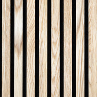 DecorMama Oak Veneer Acoustic Slat Panels, Natural Oak slat close-up showing veneer grain
