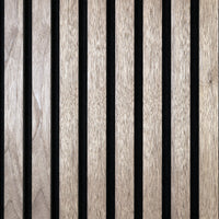 DecorMama Oak Veneer Acoustic Slat Panels, Walnut slat close-up showing veneer grain